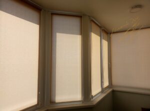 Рулонные шторы на кухне с тканью Len T 0881 Ivory