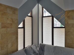 Рулонные шторы в бане с тканью Jute 511 Mocca