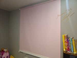 Рулонные шторы в детской с тканью A 63 Pink