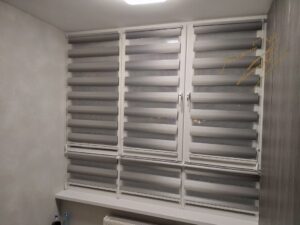 Шторы день-ночь на кухне с тканью B.O. BH 94 Aluminum