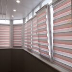 Шторы день-ночь на лоджии с тканью ДЛ-2020 Рассвет грейпфрут